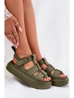 Dámské sandály na platformě zelené Nitavelia Dámské sandály na platformě zelené Nitavelia