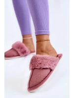 Dámské zateplené pantofle s kožíškem Tmavě růžové Franco Dámské zateplené pantofle s kožíškem Tmavě růžové Franco