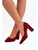 Dámské semišové lodičky na podpatku Sergio Leone – bordové