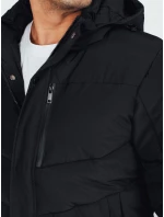 Pánská prošívaná zimní bunda s kapucí černá FashionStreet TX5069