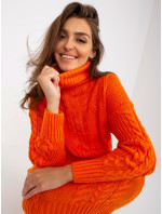 Oranžové minišaty RUE PARIS pletené copánky