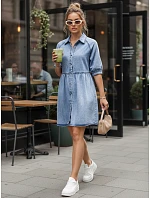 Dámské džínové košilové šaty modré FashionStreet EY2638