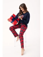 Pyžamo Luna 657 long/r Flanel M-2XL dámské