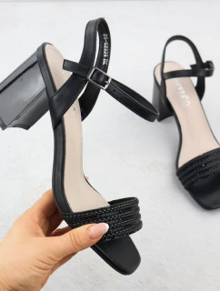 Dámské černé sandály na jehlovém podpatku Vinceza 62228