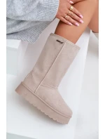 Vysoké Sněhule Na Platformě Big Star OO274894 Světle Béžové Vysoké Sněhule Na Platformě Big Star OO274894 Světle Béžové