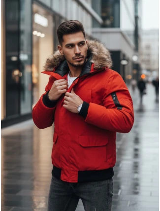 FashionStreet červená pánská zimní bunda TX2875