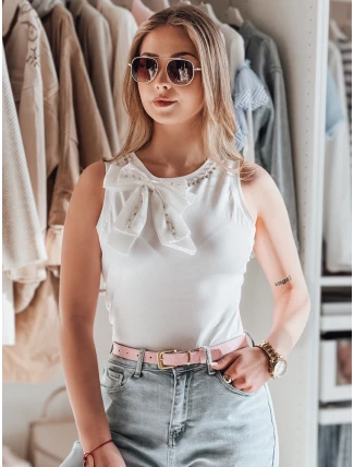 Dámské tričko bez ramínek s mašlí PERBOW white FashionStreet RY2732