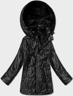 Cienka kurtka z kapturem plus size Goodlookin czarna (B8576-1)