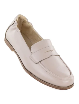 Dámské kožené mokasíny béžové Vinceza 18121