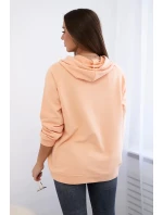 Bavlněná mikina s kapucí broskev Bavlněná mikina s kapucí broskev