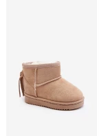 Dětské zateplené sněhule s frčkami béžové Mikyla Dětské zateplené sněhule s frčkami béžové Mikyla