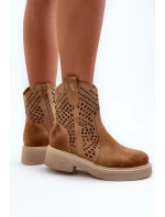 Zazoo 3470 Dámské nízké kozačky z jemného semiše s prodyšnou podrážkou Bežové