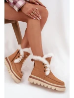 Dámské zimní boty z přírodního semiše Lee Cooper LCJ-25-01-3738 Camel