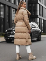 Dámský prošívaný kabát FAVI camel FashionStreet TY3091