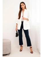 Sako s klopami elegantní ecru