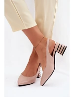 Dámské sandály na podpatku Vinceza Béžové