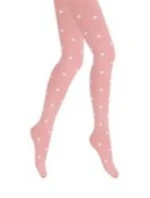 Vzorované punčocháče 6-11 let dívky RŮŽOVÉ 140/146