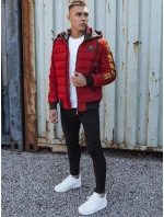 Pánská prošívaná zimní bunda s kapucí FashionStreet bordó TX4866