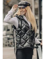 Lesklá černá dámská vesta (AG3-02) Lesklá černá dámská vesta (AG3-02)