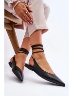 Dámské vázané špičaté baleríny Černá Turriso