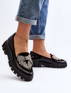 Lakované dámské mokasíny Laura Messi 2785 černé