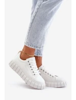 Zateplené Dámské Sneakersy Big Star MM274616 Bílé Zateplené Dámské Sneakersy Big Star MM274616 Bílé