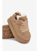 Dětské tenisky vyhřívané plyšovým kožíškem Béžové Mireen