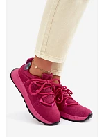 Kožené Semišové Dámské Tenisky Fuchsiová Bemela