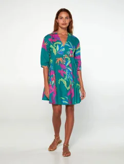 Šaty s knoflíky 20424 zelené - Vamp