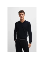 Svetr BOSS Pacello-L BLU s výstřihem do V (50506042-404)