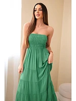 Dámské viskózové šaty s elastickým vrškem zelená Dámské viskózové šaty s elastickým vrškem zelená