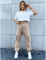 Dámské tepláky BAGGY beige FashionStreet UY1607