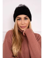 Fleecová čepice Ilona K218 černá+šedá Fleecová čepice Ilona K218 černá+šedá