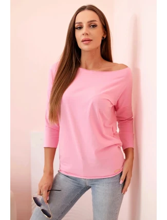 Dámská halenka s lodičkovým výstřihem světle růžová Dámská halenka s lodičkovým výstřihem světle růžová