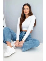 Dámské džíny s širokou nohavicí a vysokým pasem