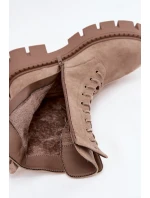 Zateplené workery dámské s ozdobou béžové Melisse