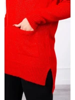Svetr se stojáčkem S2019-52 červený - Kesi