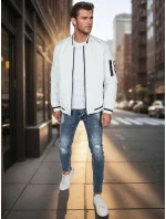 Pánská přechodná bunda bomber bílá FashionStreet TX5025