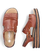 Pohodlné hnědé dámské sandály na platformě Rieker 62962-22 Pohodlné hnědé dámské sandály na platformě Rieker 62962-22