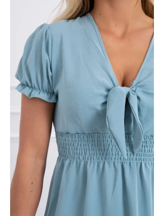 Šaty s vázaným výstřihem do V mořsky modré Šaty s vázaným výstřihem do V mořsky modré