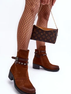 Ocieplané Botky Na Podpatku Camel Effie