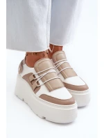 Zazoo 1833 Dámské Kožené Tenisky na Masivní Podrážce Bílé Zazoo 1833 Dámské Kožené Tenisky na Masivní Podrážce Bílé