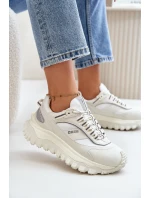 Dámské Kožené Tenisky Na Platformě Big Star OO274A221 HI-POLY SYSTEM Bílé Dámské Kožené Tenisky Na Platformě Big Star OO274A221 HI-POLY SYSTEM Bílé