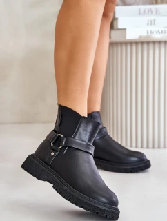 Kotníkové Boty Zateplené Na Zip Big Star OO274A128 Černé