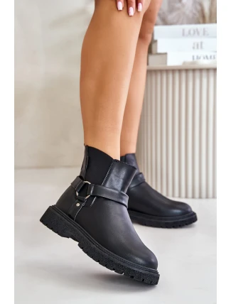 Kotníkové Boty Zateplené Na Zip Big Star OO274A128 Černé