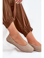 Semišové Dámské Baletky Big Star RR274082 Béžové