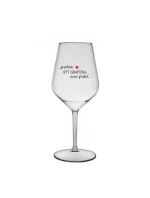 PROTOŽE BÝT GRAFIČKA NENÍ PRDEL - čirá nerozbitná sklenice na víno 470 ml