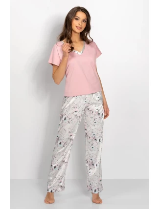 Dámské pyžamo Garden Spa růžové - Momenti Per Me Dámské pyžamo Garden Spa růžové - Momenti Per Me