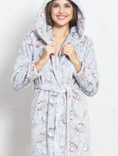 Dámský župan krátký s kapucí Tučňáci