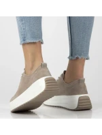 Dámské kožené boty na platformě béžové Filippo DP6795